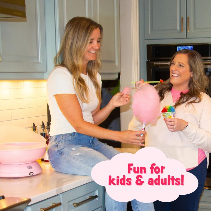 عبوة متنوعة من سكر غزل البنات من كوتون كاندي إكسبرس، تحتوي على 3 عبوات بلاستيكية سعة 11 أونصة من سكر الكرز والتوت الأزرق والعنب. يُستخدم مع ماكينة كوتون كاندي إكسبرس المنزلية. - Image 4